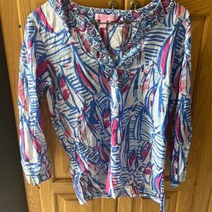 - Lilly Pulitzer Amelia island red right return resort sailboat tunic. Siz…